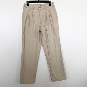 George Pleated Front Classic Khaki Men’s Trousers Slacks Pants Size 30X32 Beige
